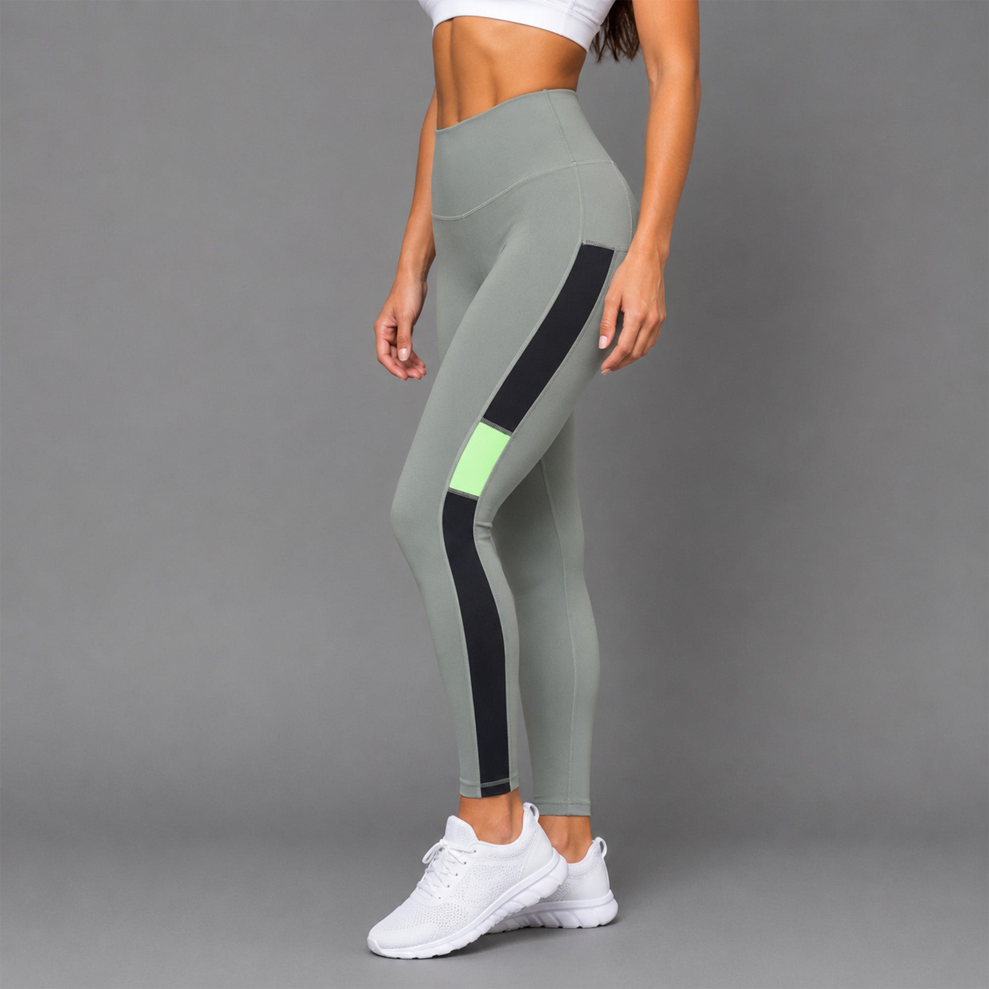 Fireox Activewear Leggings, Green Black