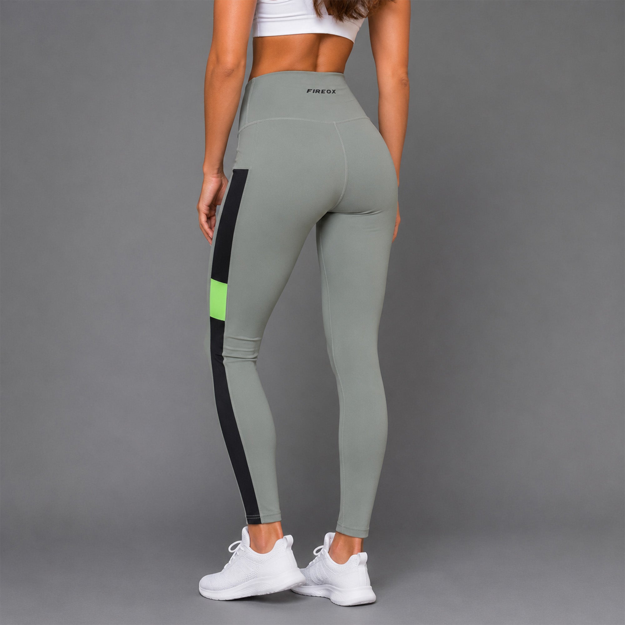 Fireox Activewear Leggings, Green Black