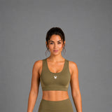 Fireox Sports Bra, Green Beige