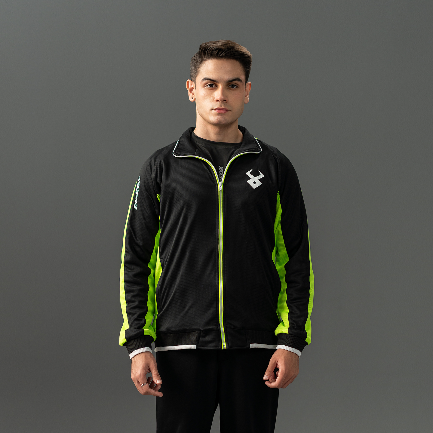 Fireox Activewear Jacket, Black Fluorescent Green, 2025