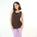 Fireox Activewear Women Tank Top, Brown, 2023