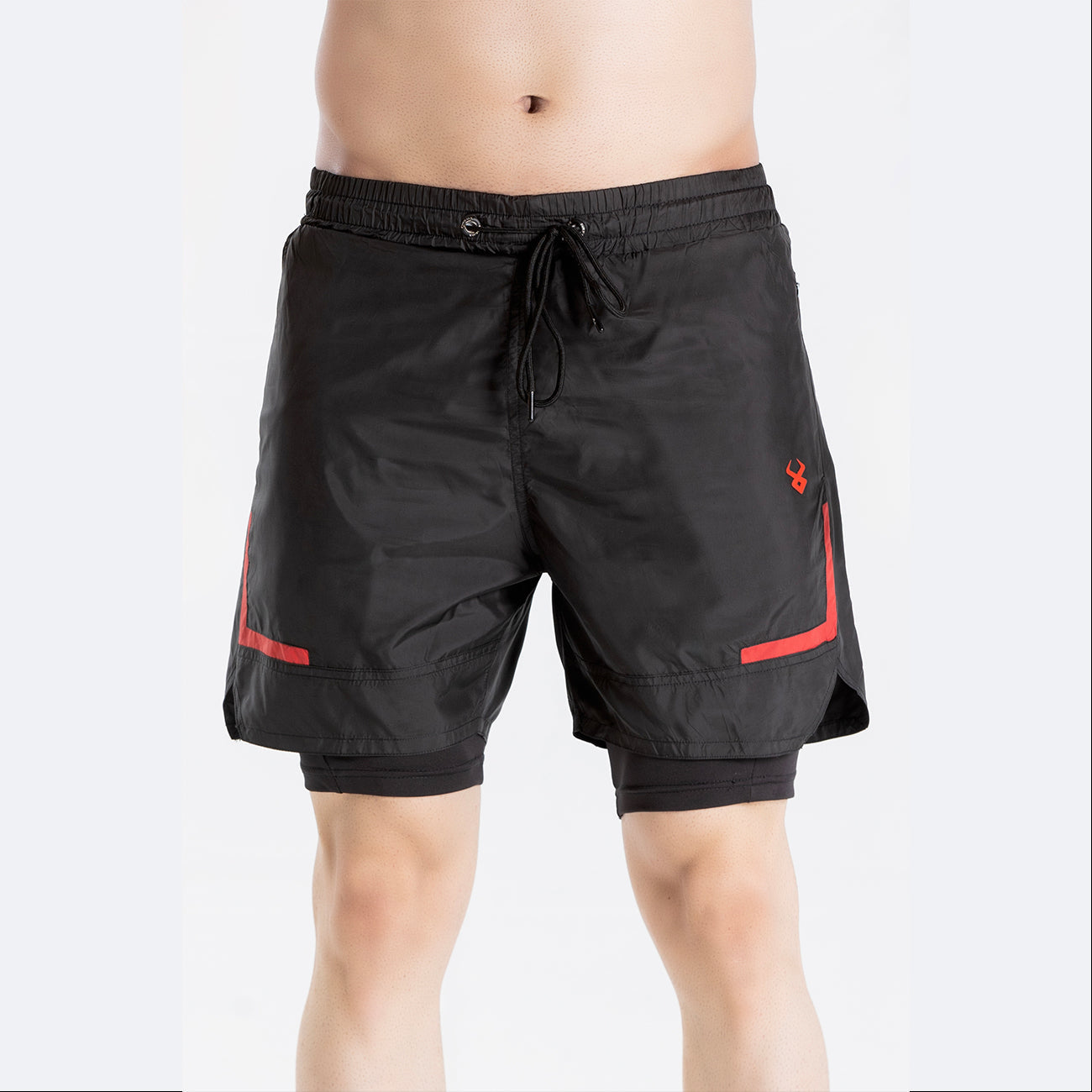 FIREOX Actifit Shorts, Black Red, 2023