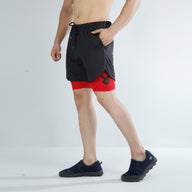 FIREOX Actifit Shorts , Black Red