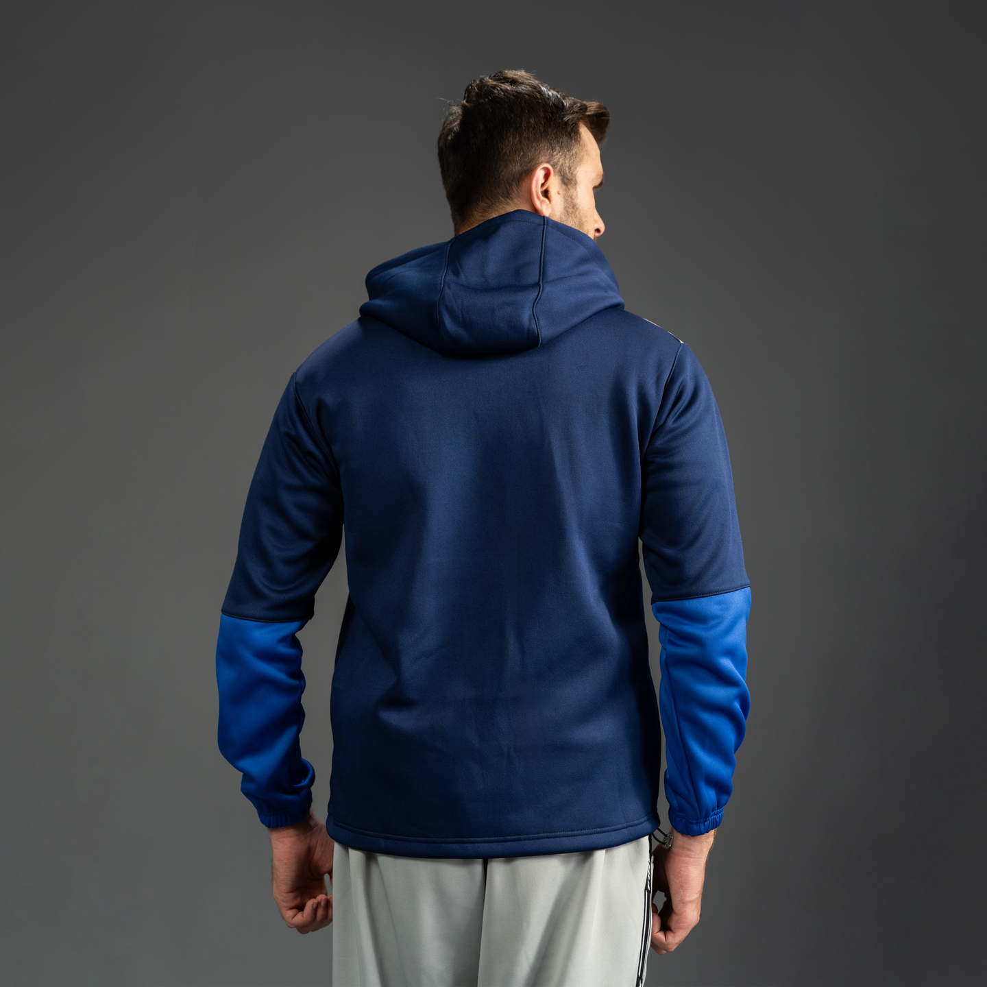 Fireox Mens Zipper Hoodie, Navy Blue Grey, 2025