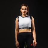 Fireox Activewear Women Crop Top 2.0, White Black, 2024