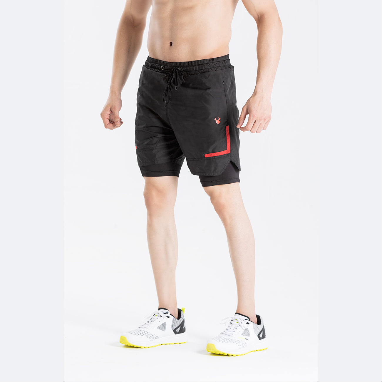 FIREOX Actifit Shorts, Black Red, 2023