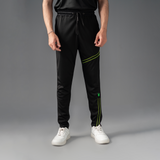 FIREOX Activewear Stripes Trouser, Black Florescent Green