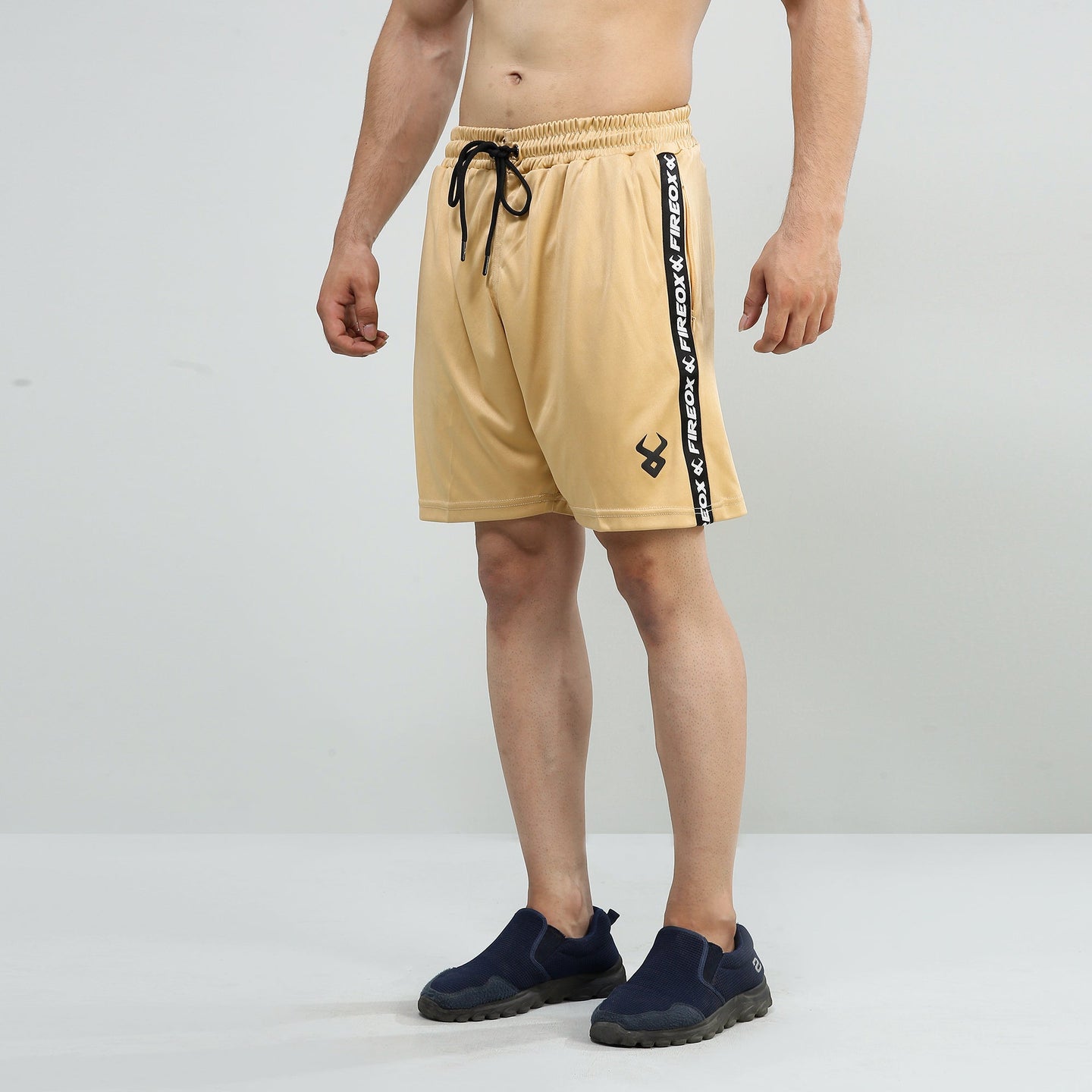FIREOX Urbifit Shorts , Beige Black Stripe