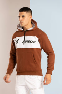 FIREOX HOODIE, BROWN WHITE, 2024