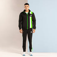 FIREOX Activewear Tracksuit, Black Fluorescent Green, 2024