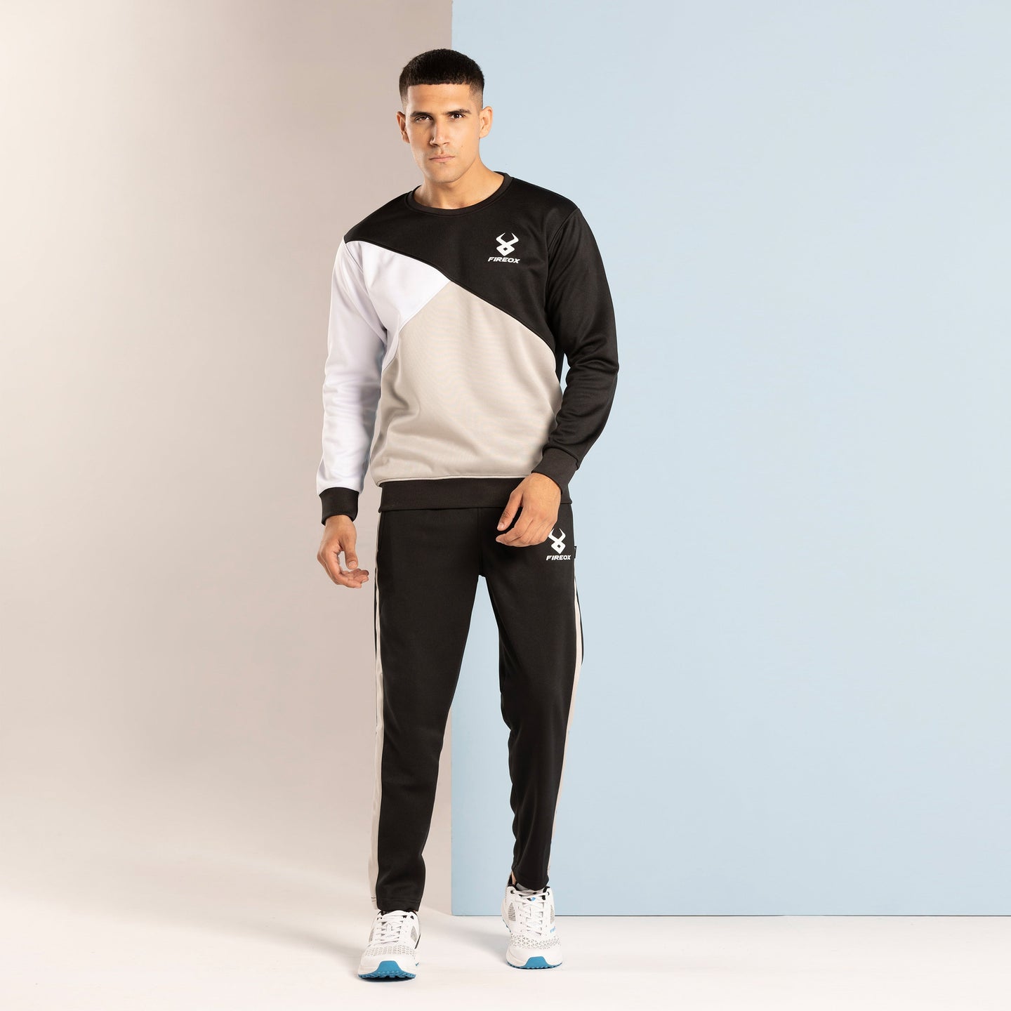 FIREOX Sweat Tracksuit, Black White Grey, 2024