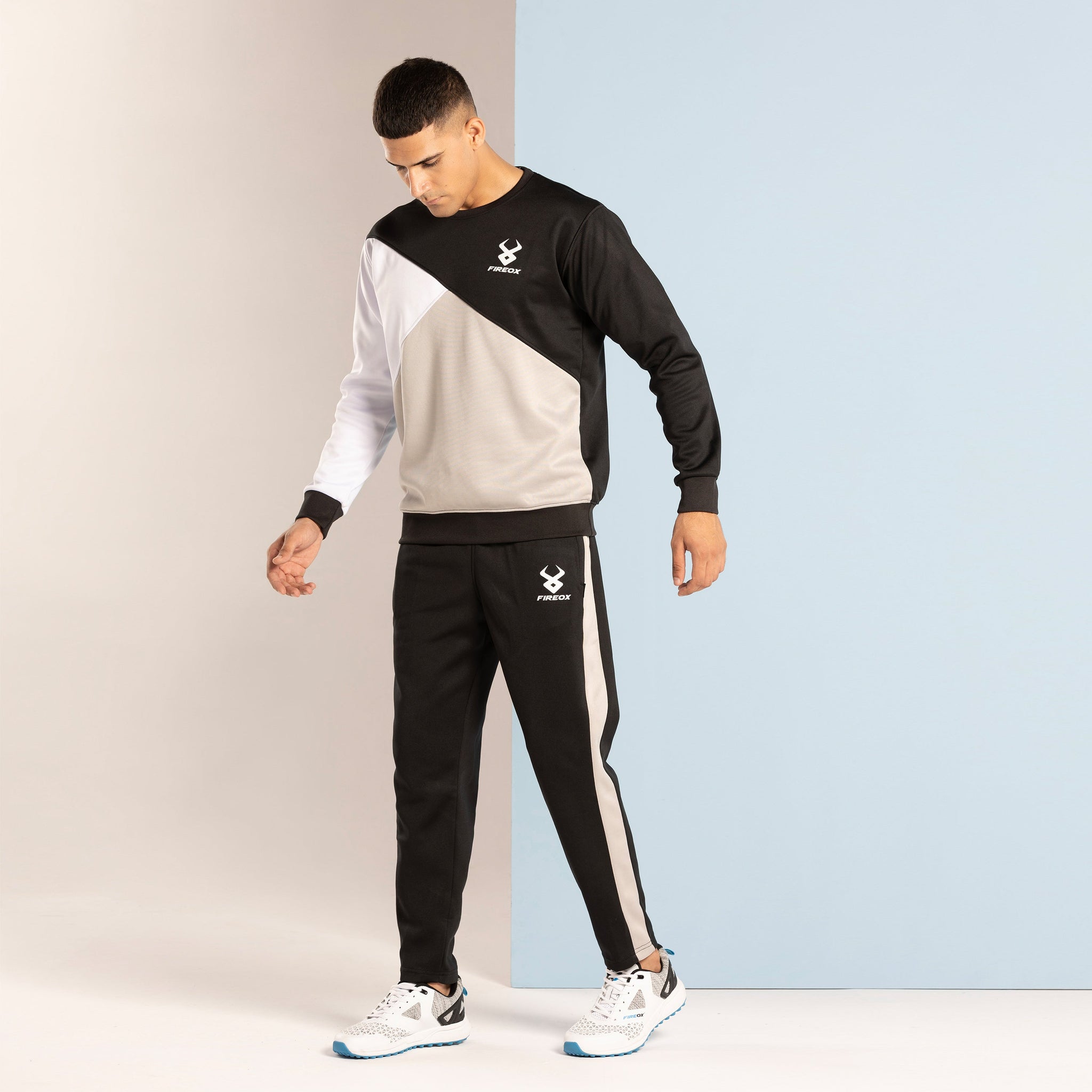 FIREOX Sweat Tracksuit, Black White Grey, 2024