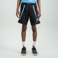 FIREOX MEN Cotton Terry Shorts, Black Teal, D7-1, 2025