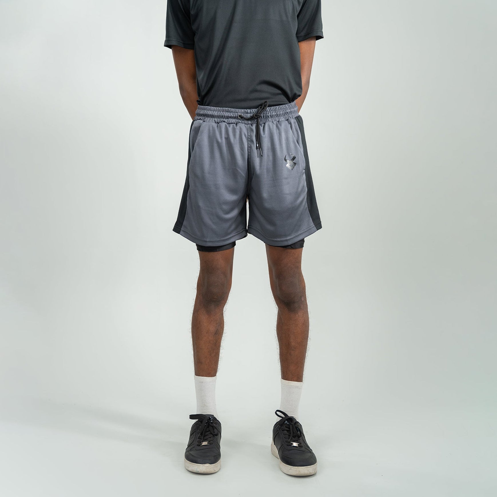 FIREOX Activewear Compression Shorts, Charcoal Black, D1, 2025