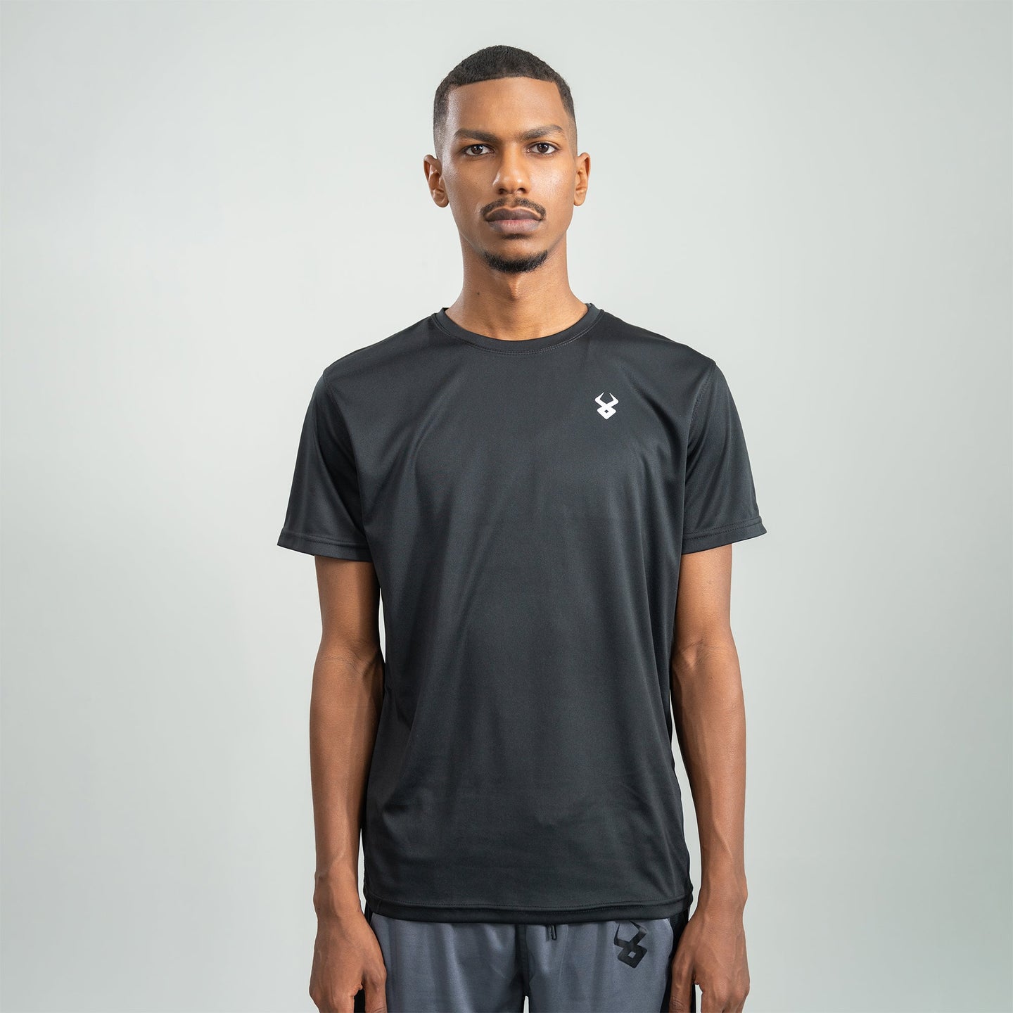 FIREOX Men’s Side Slit Hybrid T Shirt, Black & Grey , D2, 2025