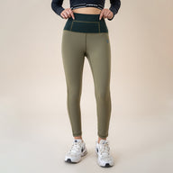 FIREOX Activewear Women Leggings, Olive Green