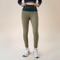 FIREOX Activewear Women Leggings, Olive Green