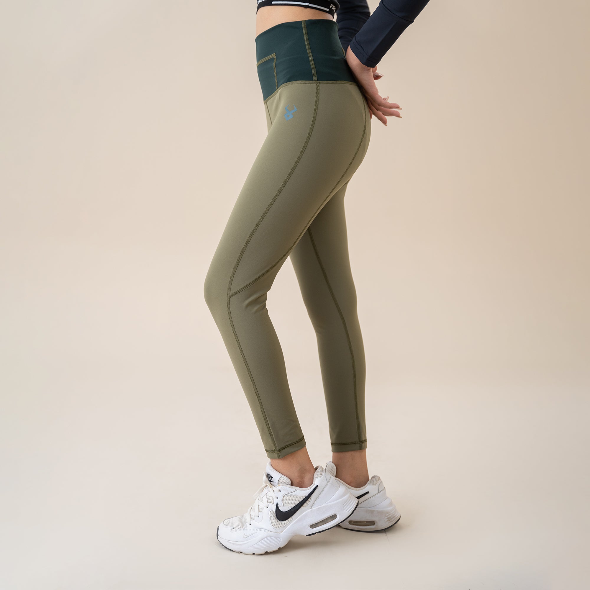 FIREOX Activewear Women Leggings, Olive Green