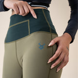 FIREOX Activewear Women Leggings, Olive Green