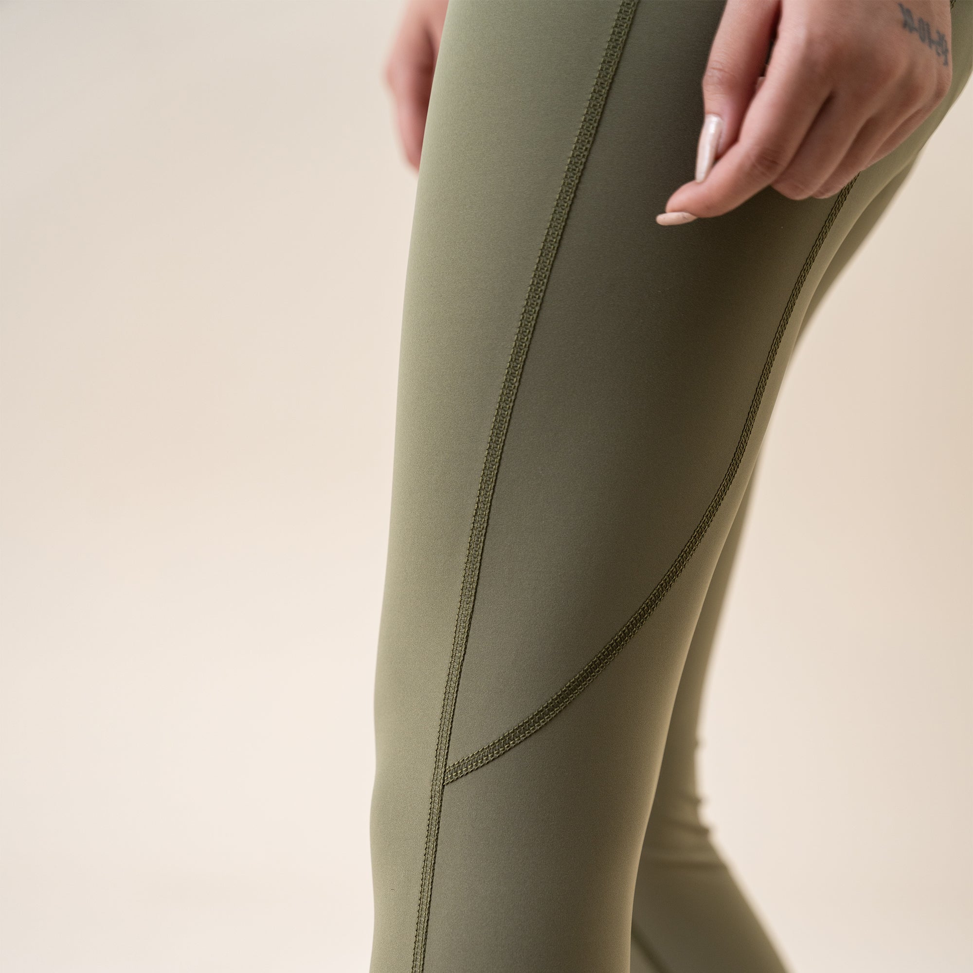 FIREOX Activewear Women Leggings, Olive Green