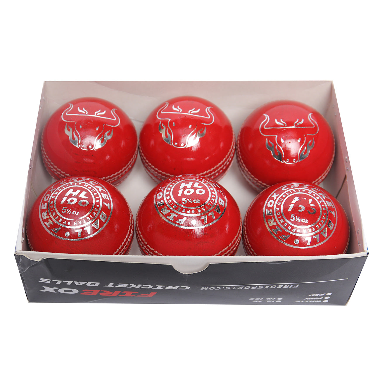 FIREOX HL 100 Cricket Balls, Machine Stitched, Red