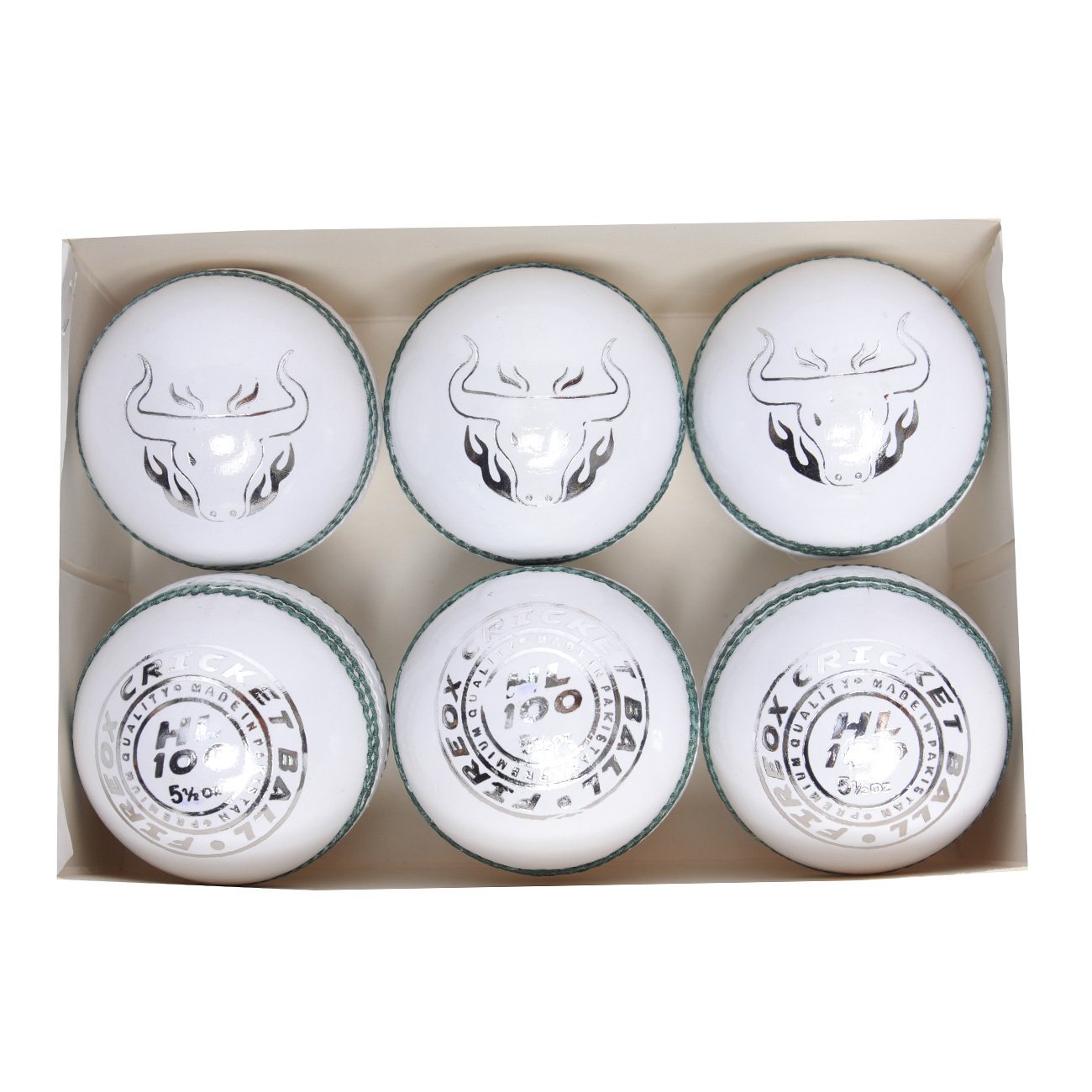 FIREOX HL 100 Cricket Balls, Machine Stitched, White