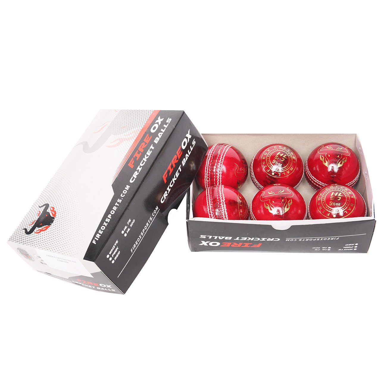 FIREOX HL 50 Cricket Balls, Hand Stitched, Red