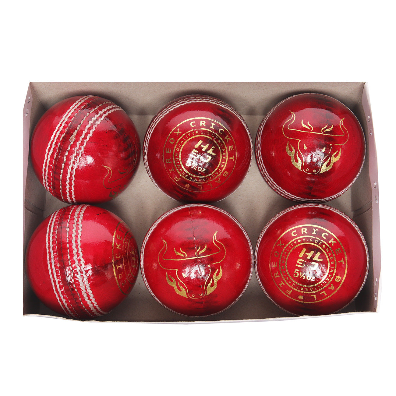 FIREOX HL 50 Cricket Balls, Hand Stitched, Red