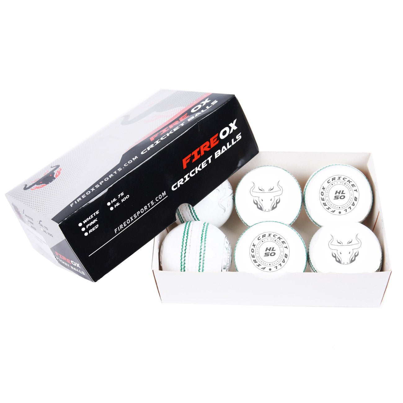FIREOX HL 50 Cricket Balls, Hand Stitched, White