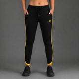 FIREOX Women Activewear Trouser, Black Yellow