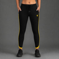 FIREOX Women Activewear Trouser, Black Yellow
