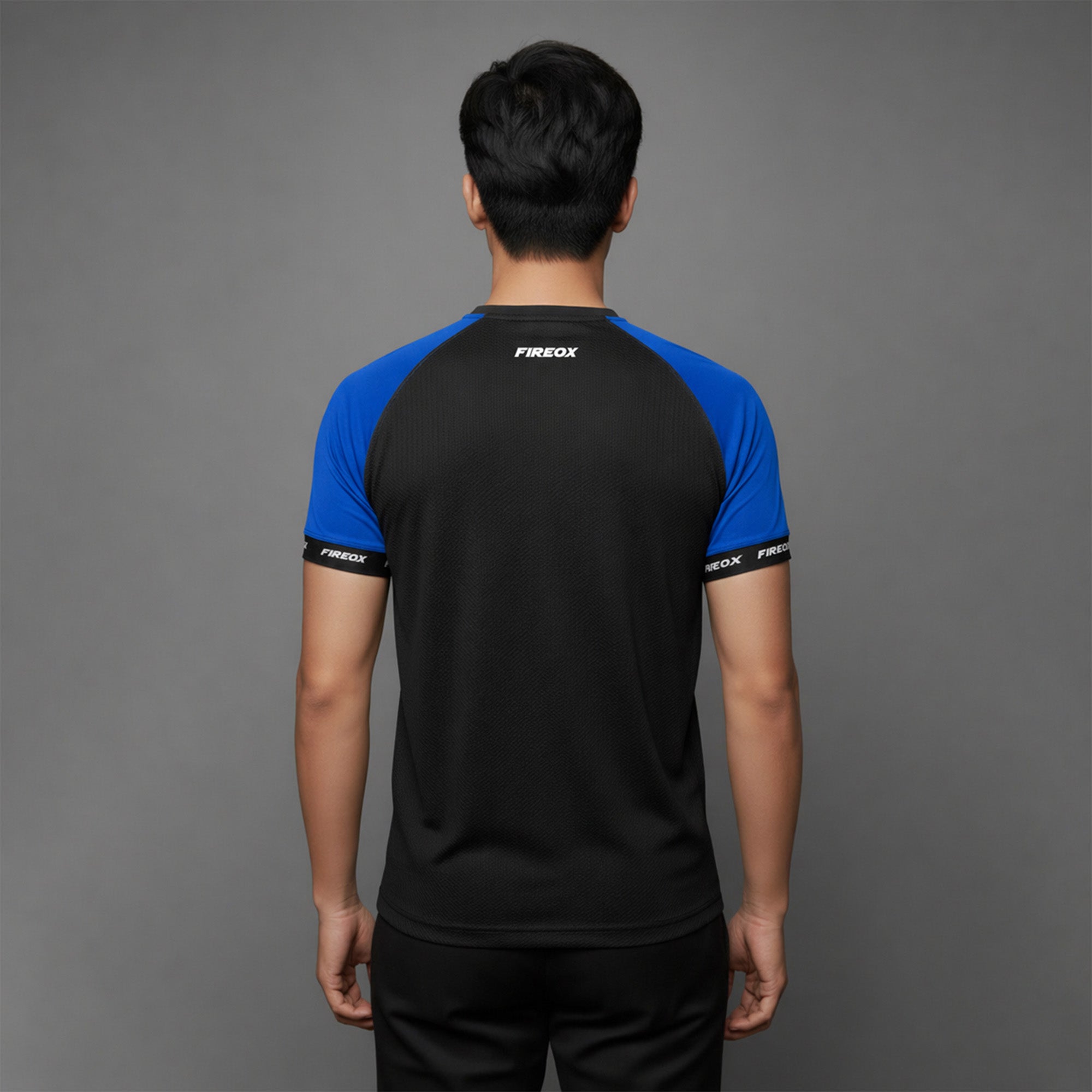 FIREOX Men’s Lycra Interlock Zip-up T-shirt, Royal Blue, 2025