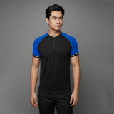 FIREOX Men’s Lycra Interlock Zip-up T-shirt, Royal Blue, 2025