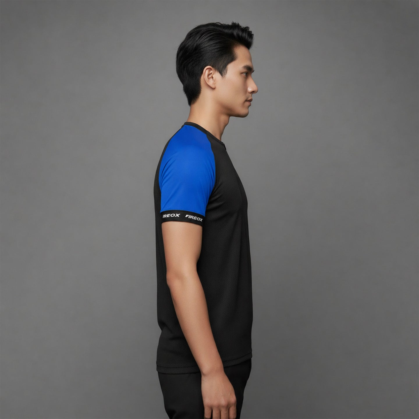 FIREOX Men’s Lycra Interlock Zip-up T-shirt, Royal Blue, 2025