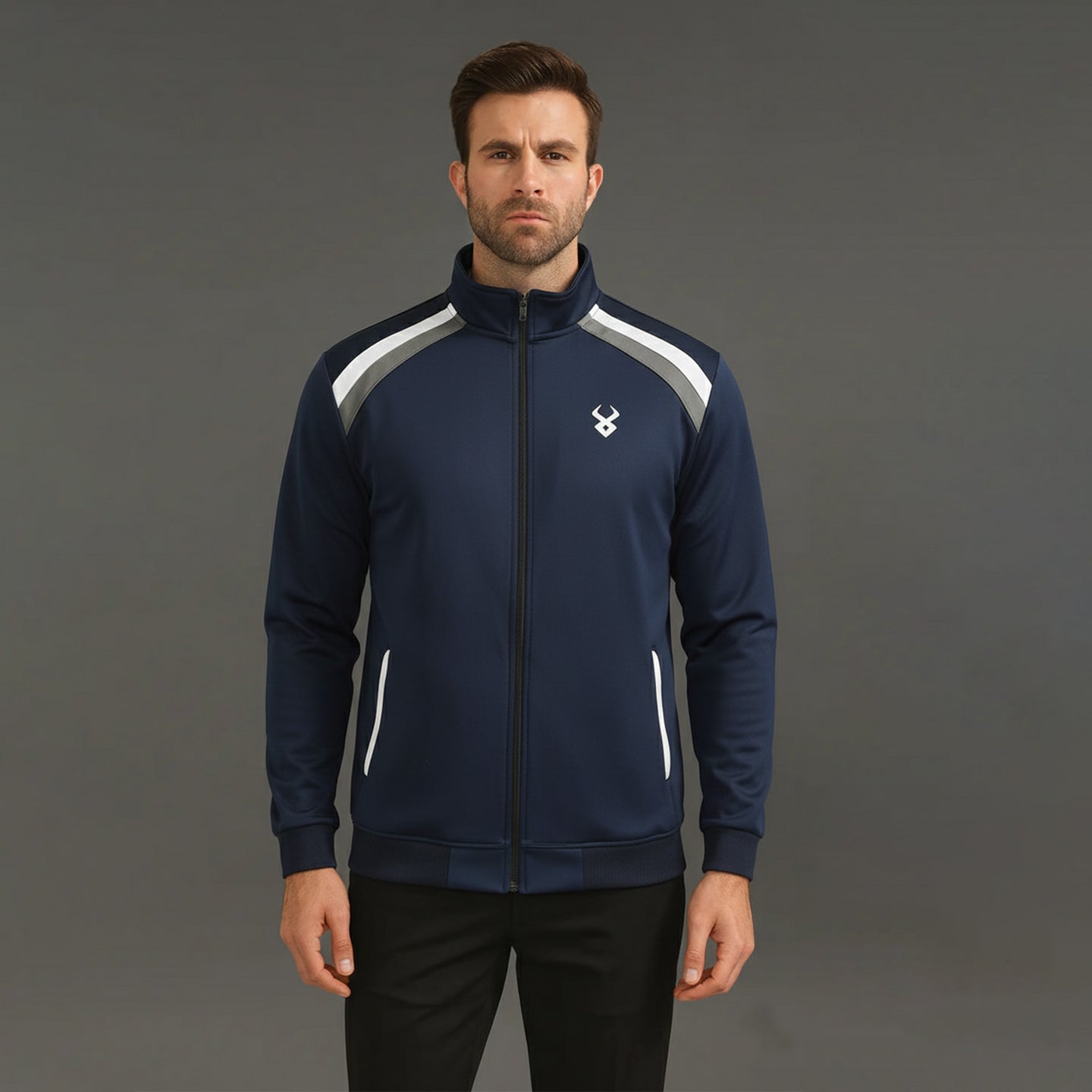 FIREOX MEN Zipper Jacket , Navy Grey, 2025