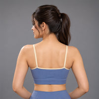 Fireox Sports Bra, Purplish Blue Beige