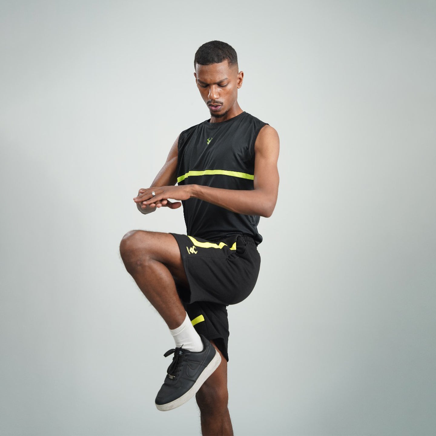 FIREOX Men’s PowerPlay Tank Top, Black, Green