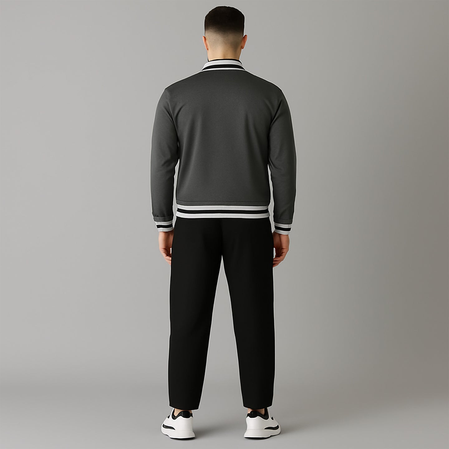 FIREOX MEN Zipper Jacket – White Grey, 2025