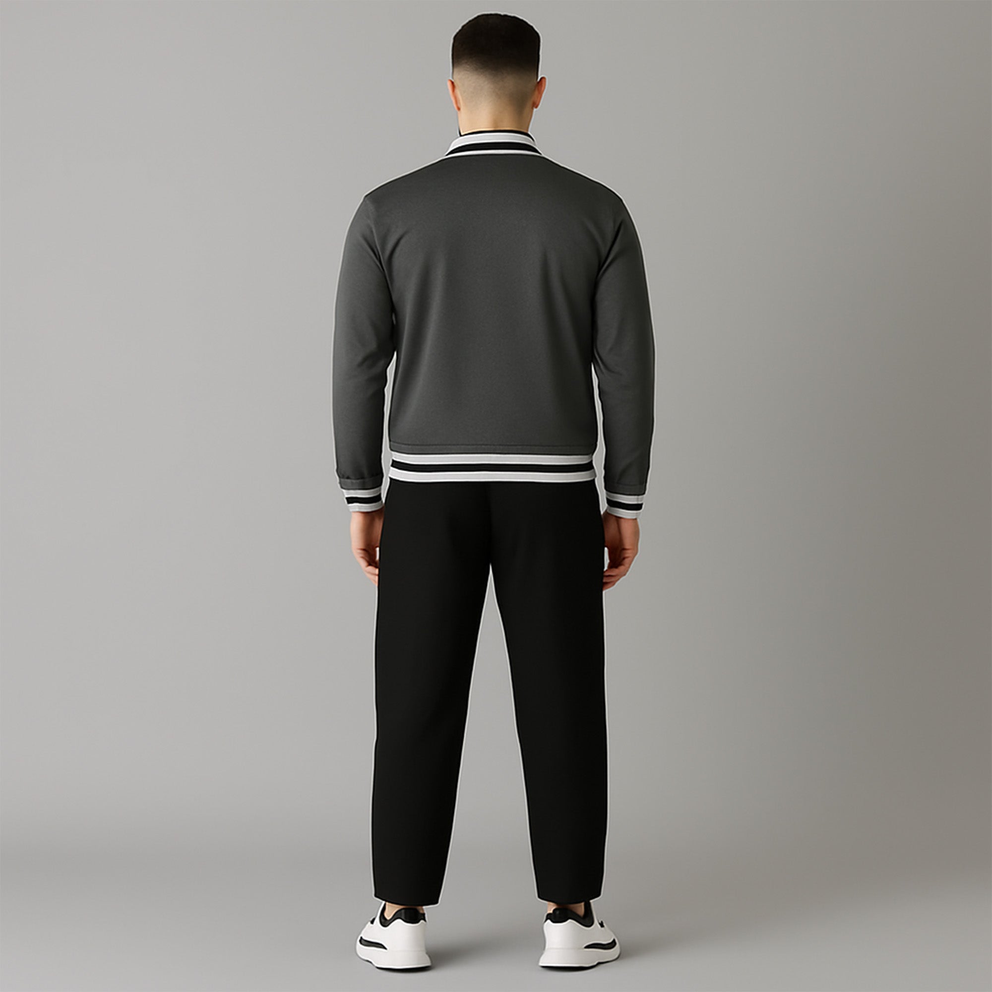 FIREOX MEN Zipper Jacket – White Grey, 2025