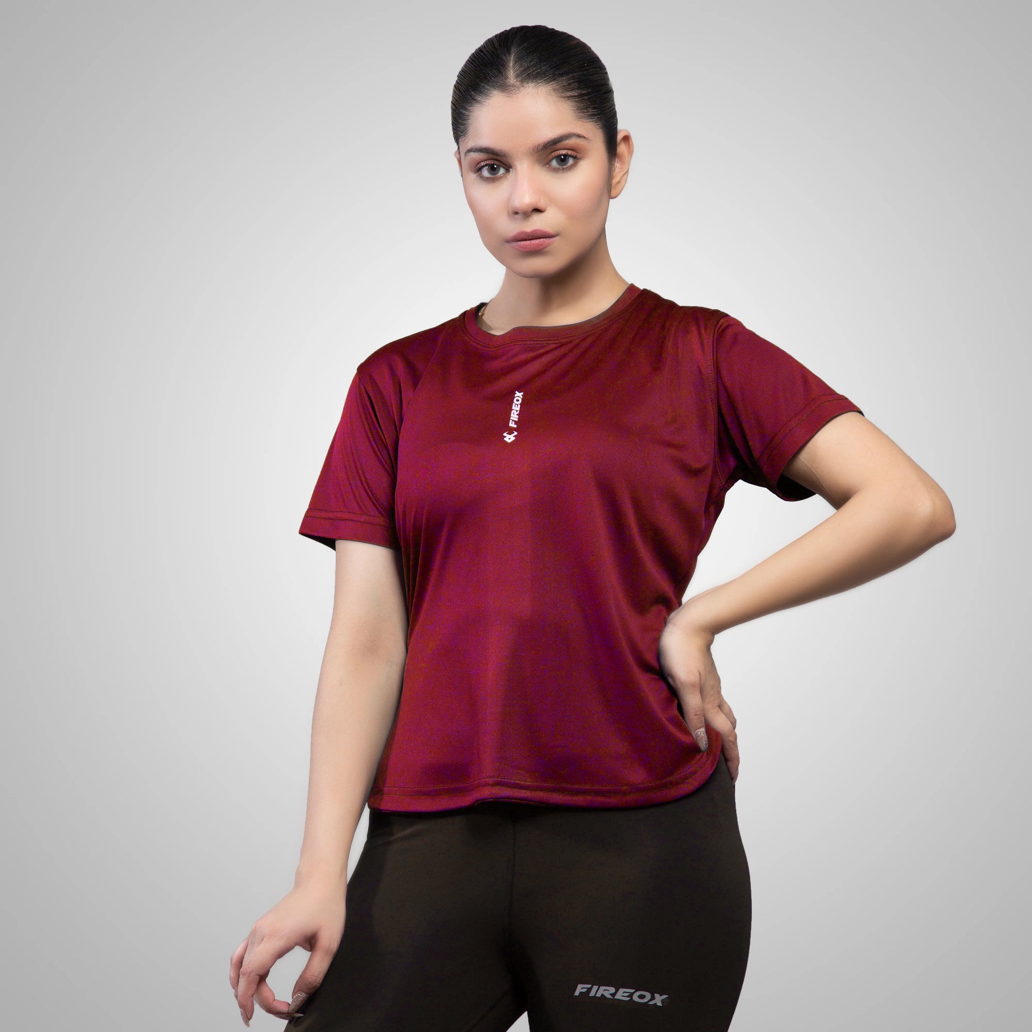 FIREOX Actifit Women T-Shirt, Maroon, D2, 2022