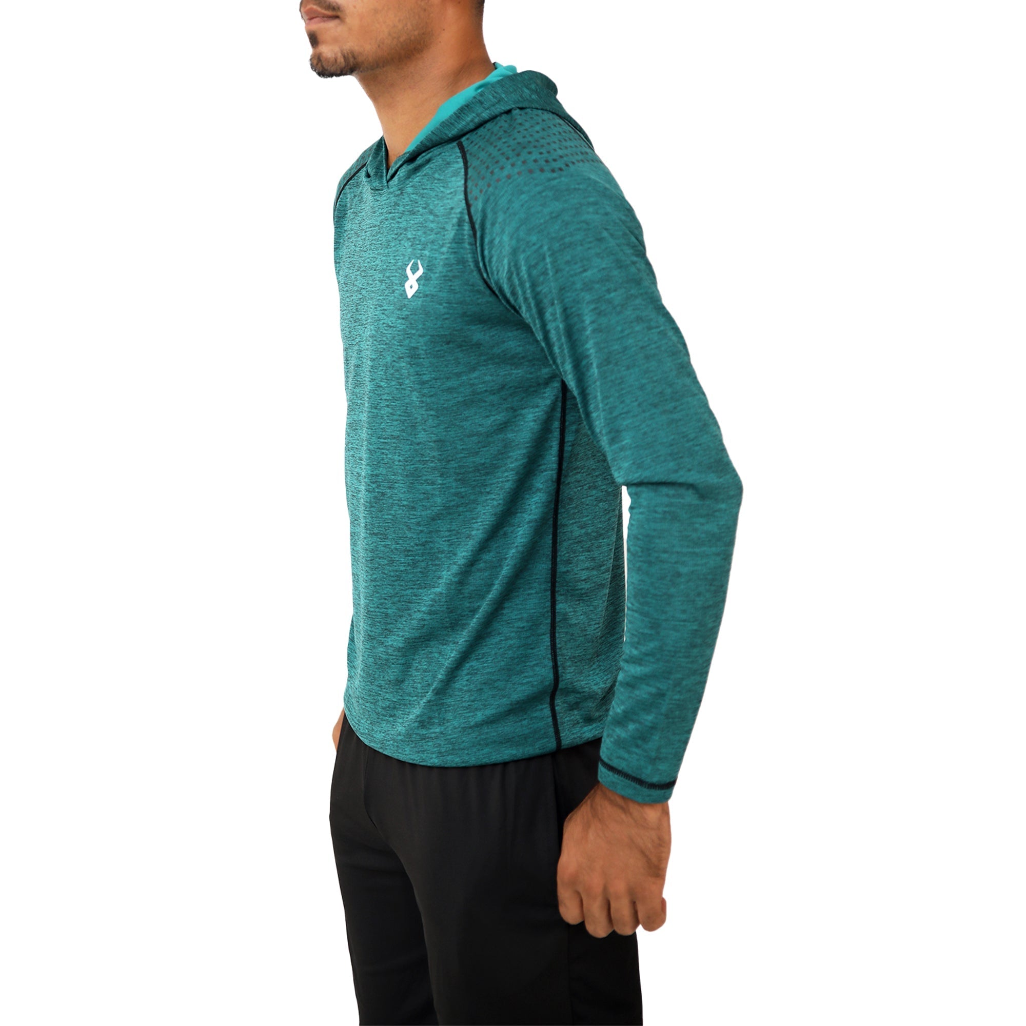 Fireox Mens Pullover Hoodie, Petroleum Green