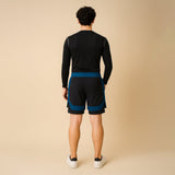 FIREOX Activewear Lycra Mesh Compression Shorts, Black Petroleum, D3, 2025