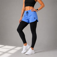 FIREOX Women Double Shorts Full, Sky Blue-1, 2026