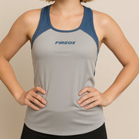 FIREOX Women’s Rise Tank Top, Petroleum Green, Grey