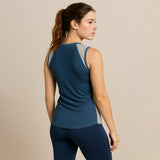 FIREOX Women’s Rise Tank Top, Petroleum Green, Grey