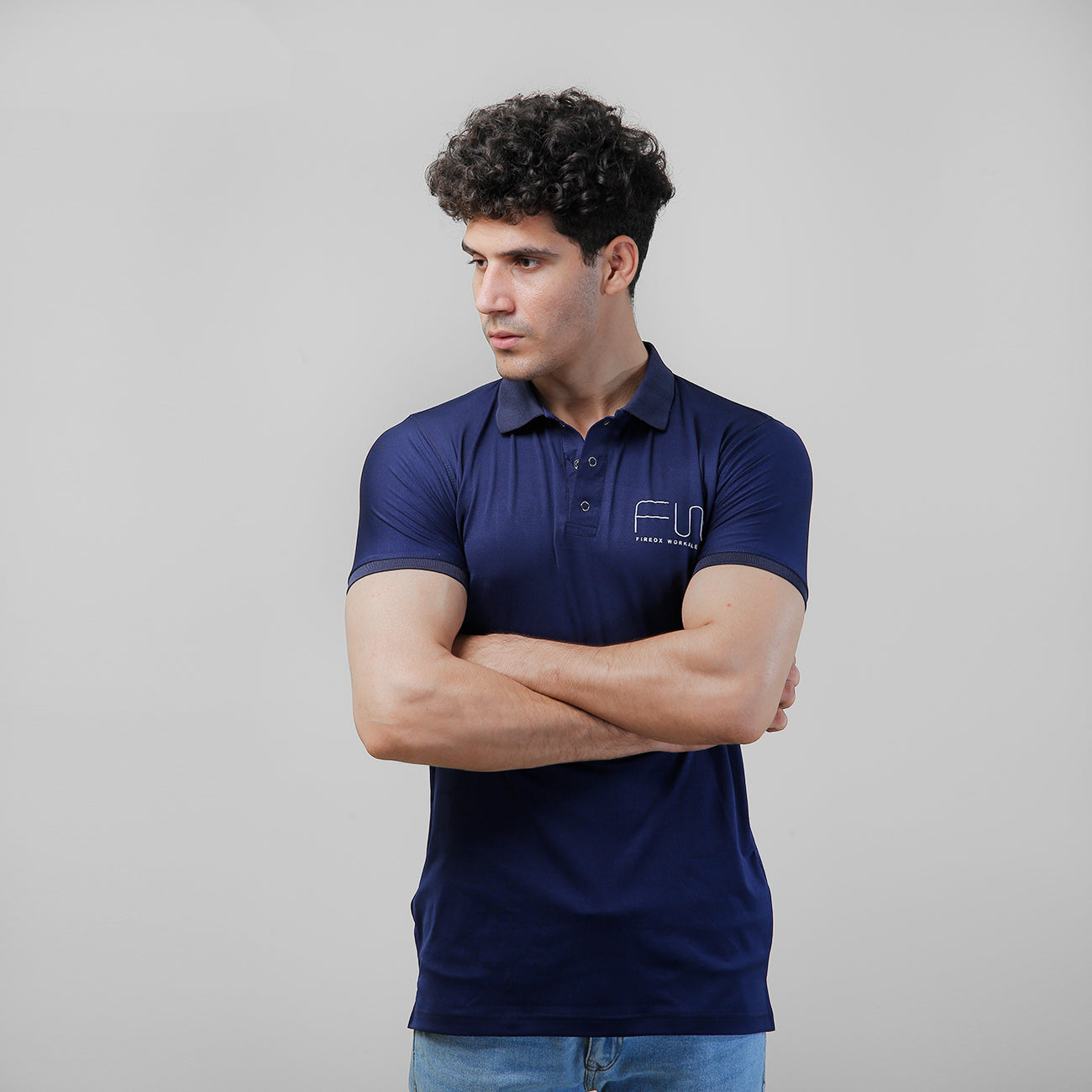 FIREOX Workaletics, Premium Fit, Polo Navy Blue