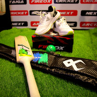 Fireox Cricket Shoes for Men White Lime